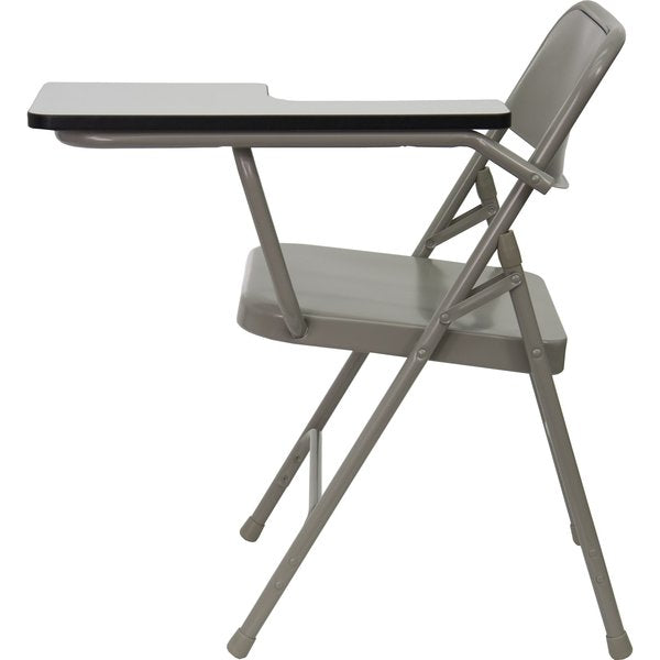 Round Metal Tablet Arm Chair, Left Hand, Beige, 18.5