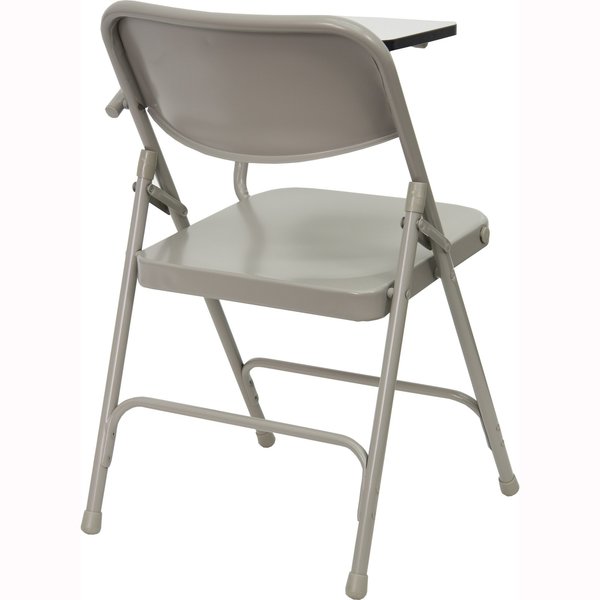 Round Metal Tablet Arm Chair, Left Hand, Beige, 18.5