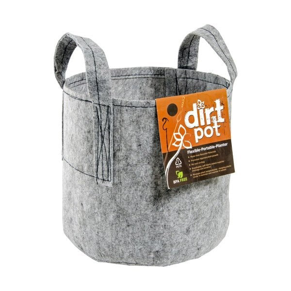 Dirt Pot Flexible Portable Planter, Grey