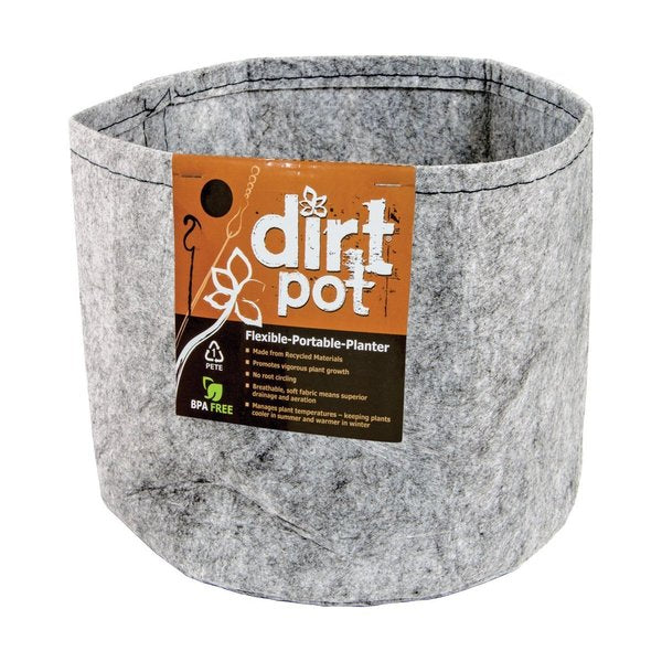 Dirt Pot Flexible Portable Planter, Grey