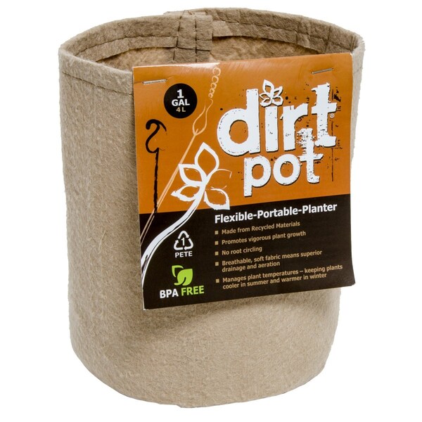 Dirt Pot Flexible Portable Planter, Tan,