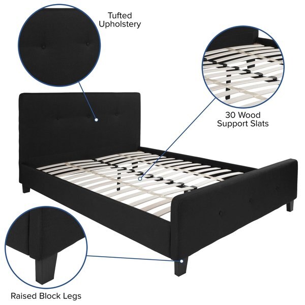 Platform Bed, Tribeca, Queen, Black