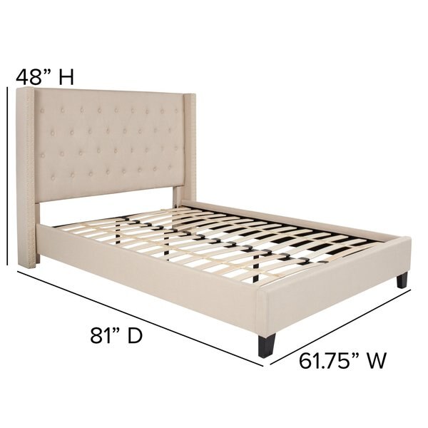 Platform Bed, Riverdale, Full, Beige