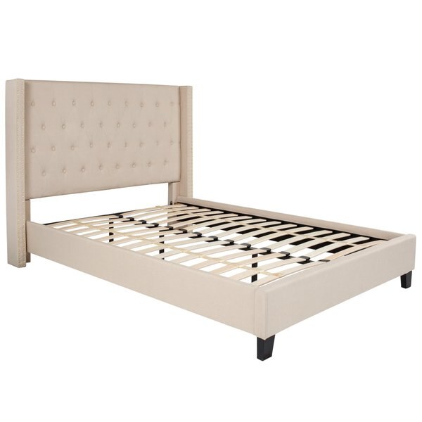 Platform Bed, Riverdale, Full, Beige