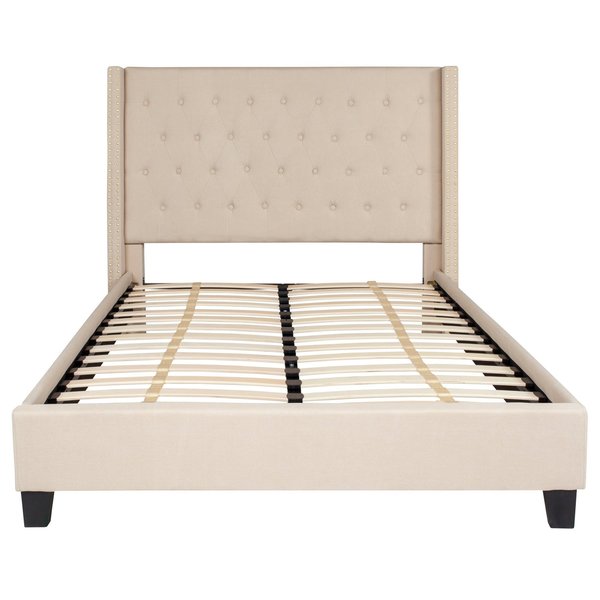 Platform Bed, Riverdale, Full, Beige