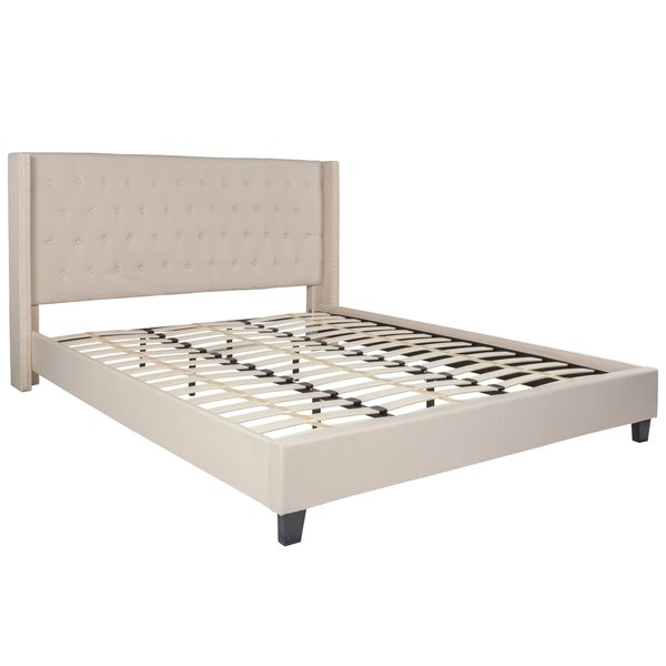 Platform Bed, Riverdale, King, Beige