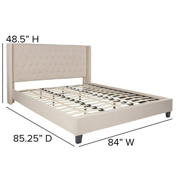 Platform Bed, Riverdale, King, Beige
