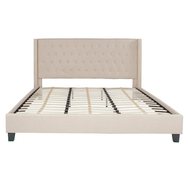 Platform Bed, Riverdale, King, Beige