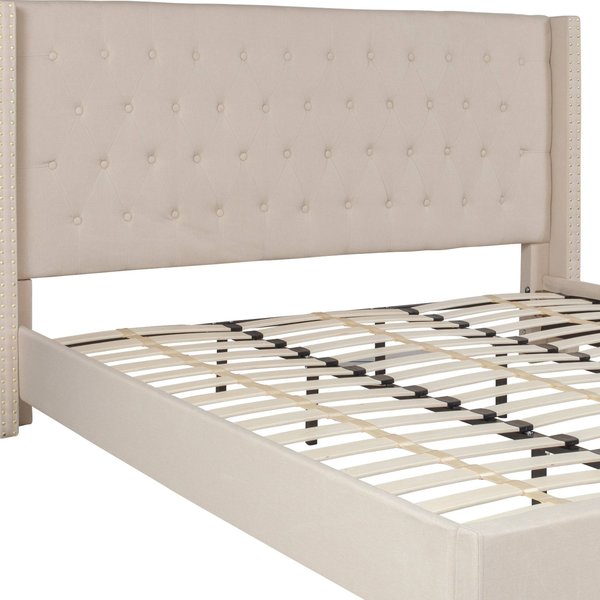 Platform Bed, Riverdale, King, Beige