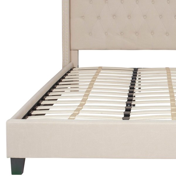 Platform Bed, Riverdale, King, Beige