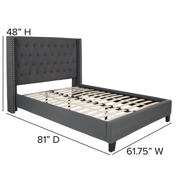 Platform Bed, Riverdale, Full, Dark Gray