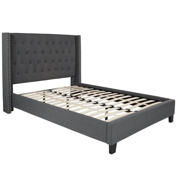 Platform Bed, Riverdale, Full, Dark Gray