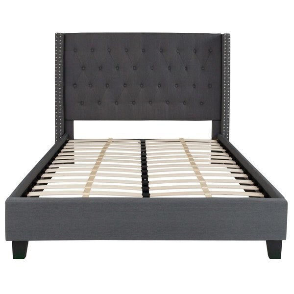 Platform Bed, Riverdale, Full, Dark Gray