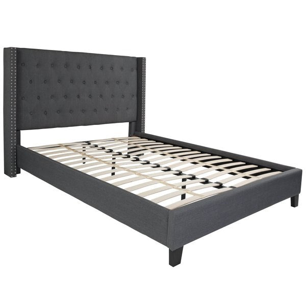 Platform Bed, Riverdale, Queen, Dark Gray