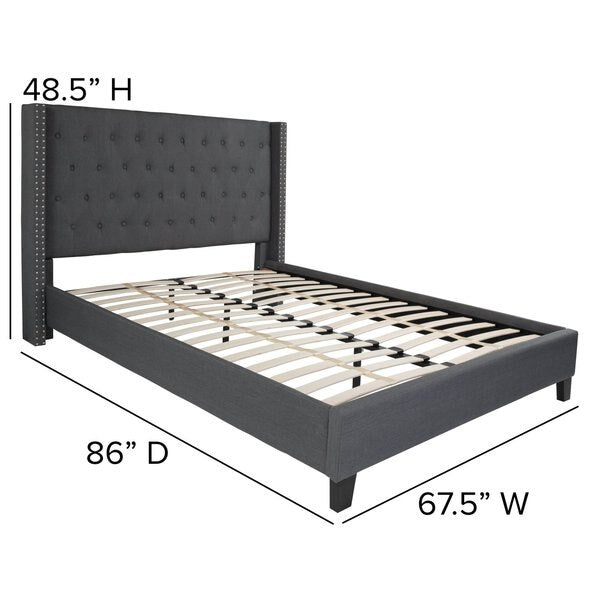 Platform Bed, Riverdale, Queen, Dark Gray
