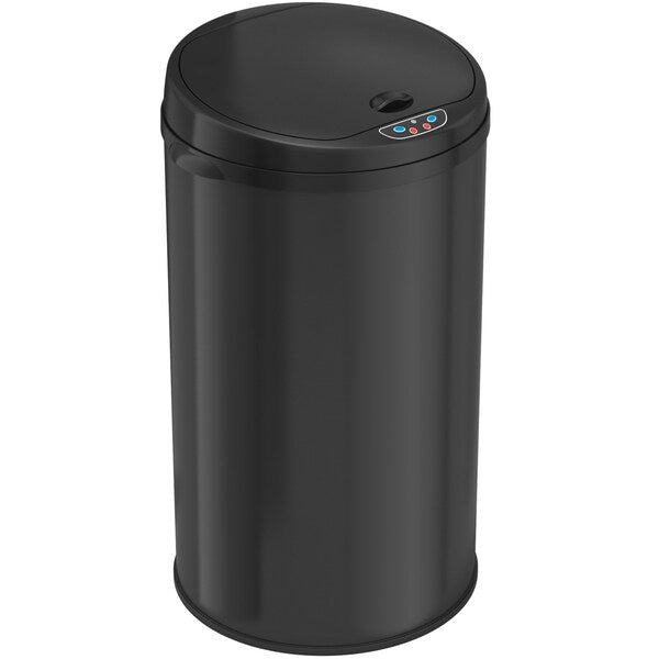 8 gal Round Trash Can, Silver, Stainless Steel