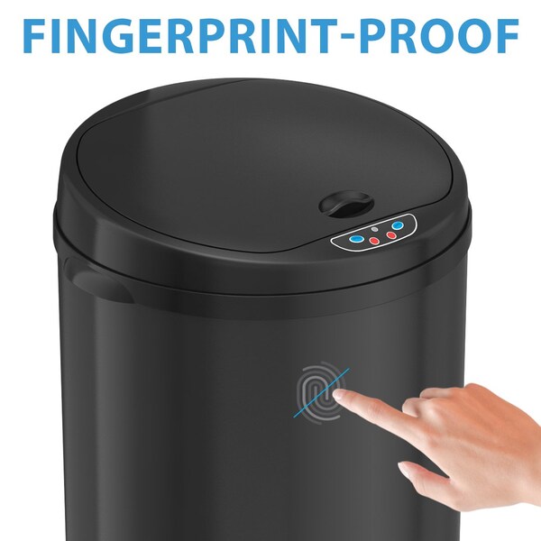 8 gal Round Trash Can, Silver, Stainless Steel