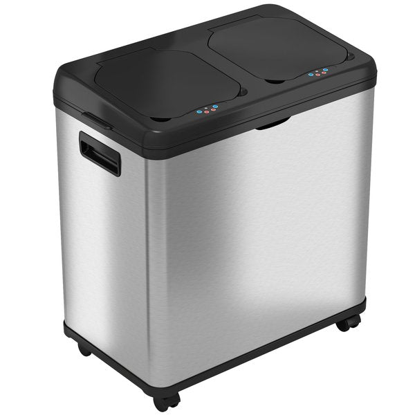 Recycling Bin, Satin Black/Satin Alum, Stainless Steel