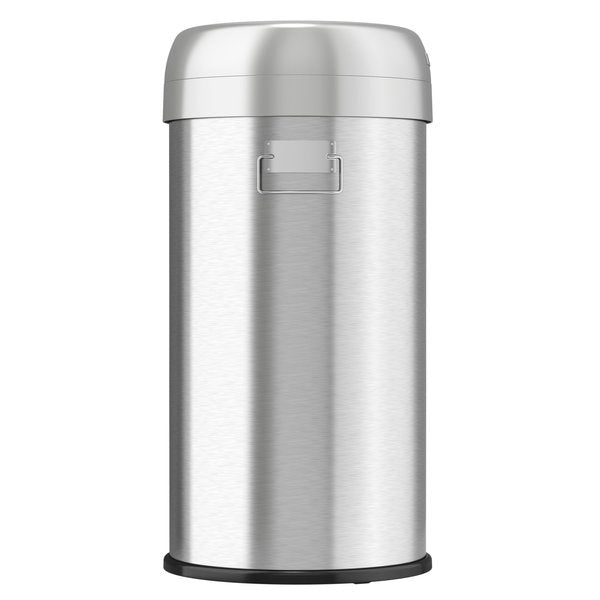 16 gal Round Trash Can, Silver, Stainless Steel