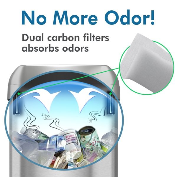 16 gal Oval Trash Can, Silver, Stainless Steel