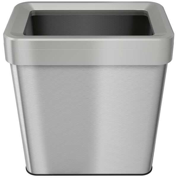 16 gal Rectangular Trash Can, Silver, Stainless Steel
