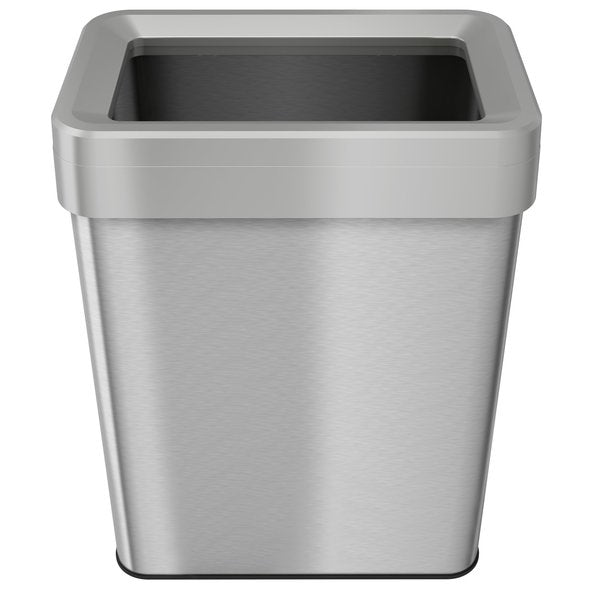 18 gal Rectangular Trash Can, Silver, Stainless Steel