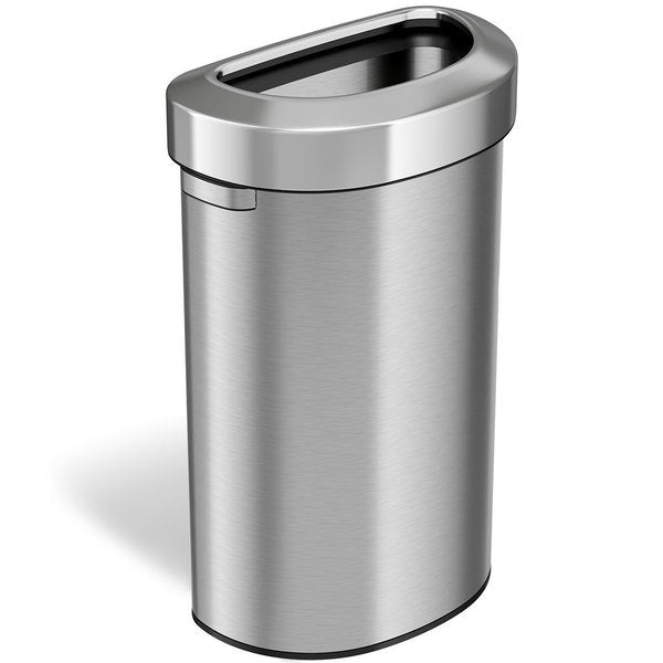 23 gal Round Trash Can, Silver, Stainless Steel