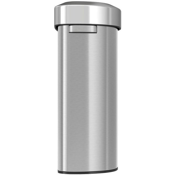 23 gal Round Trash Can, Silver, Stainless Steel