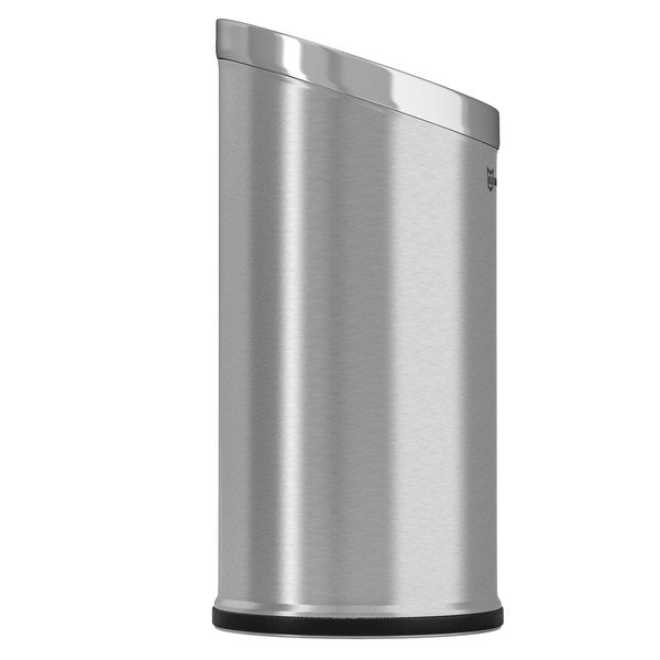 15 gal Round Trash Can, Silver, Stainless Steel