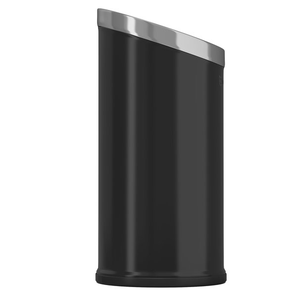 15 gal Round Trash Can, Silver, Stainless Steel