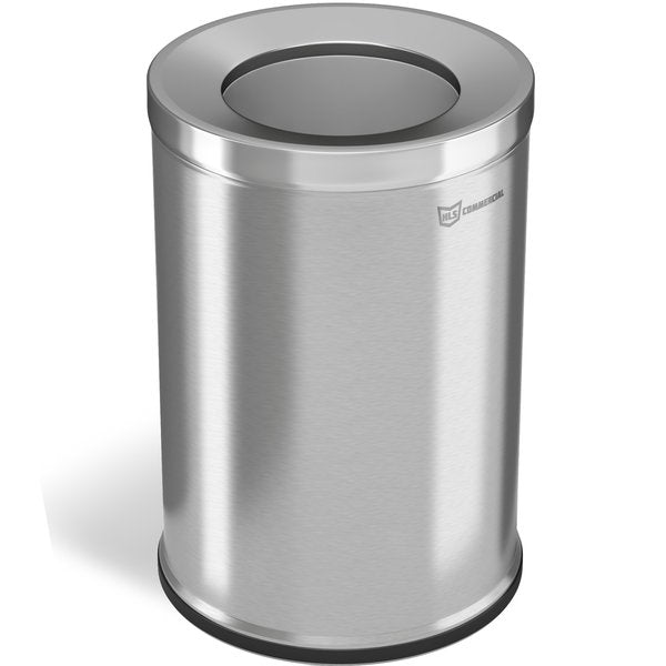 26 gal Round Trash Can, Silver, Stainless Steel
