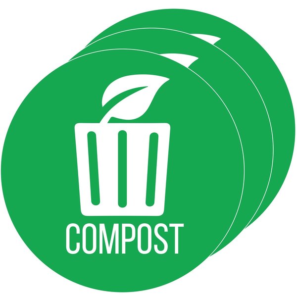Vinyl COMPOST Decal Sticker Set, UV-Resistant, PK 3