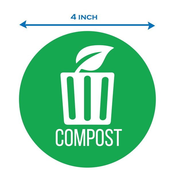Vinyl COMPOST Decal Sticker Set, UV-Resistant, PK 3