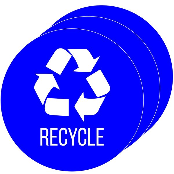 Vinyl RECYCLE Decal Sticker Set, UV-Resistant, PK 3