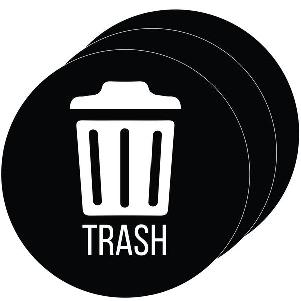 Vinyl TRASH Decal Sticker Set, UV-Resistant, PK 3