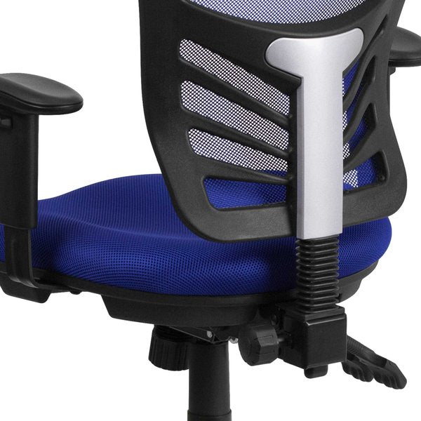 Executive Chair, Mesh, 23- Height, Adjustable Padded, Blue