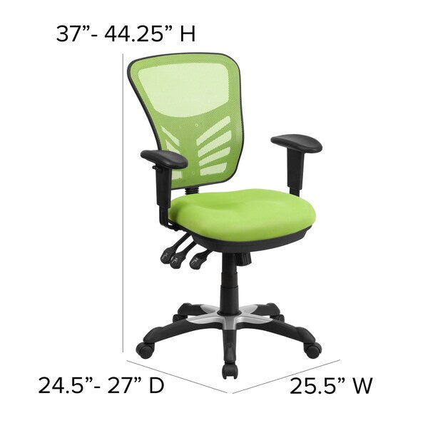 Side Chair, Mesh, Adjustable Padded, Green