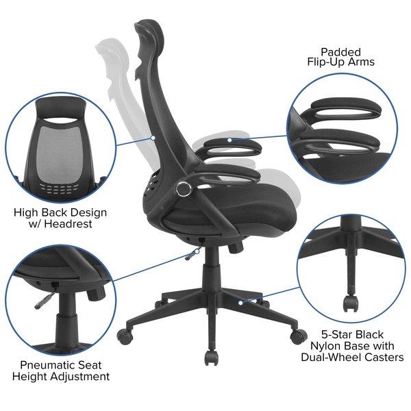 Contemporary Chair, Mesh, 18-1/2