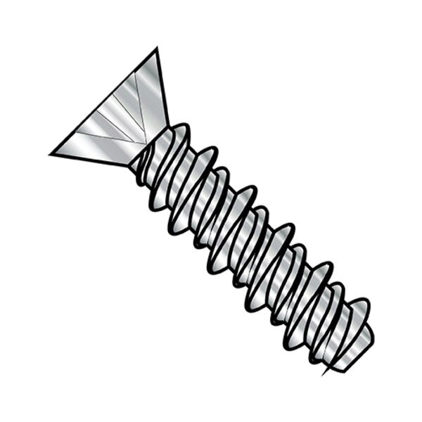 Self-Drilling Screw, #4-24 x 1/2 in, 18-8 Stainless Steel Flat Head Phillips Drive, 5000 PK