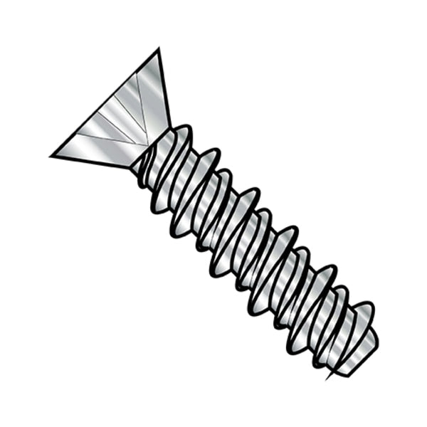 Self-Drilling Screw, #2-32 x 7/16 in, 18-8 Stainless Steel Flat Head Phillips Drive, 5000 PK