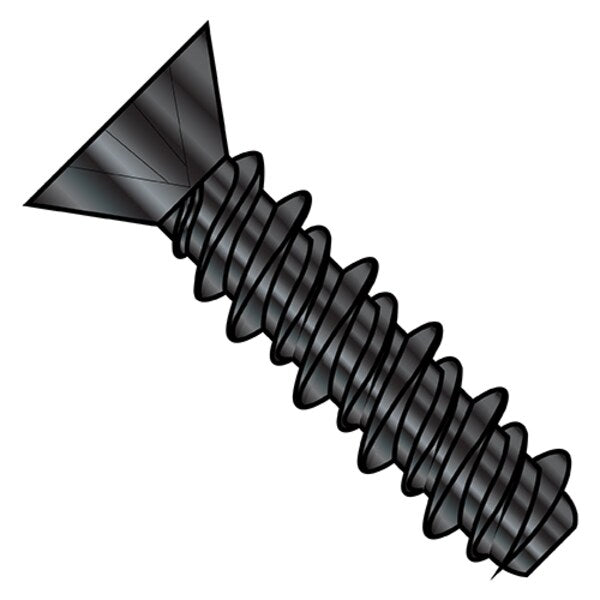 Self-Drilling Screw, #10-16 x 1/2 in, Black Zinc Plated Steel Flat Head Phillips Drive, 10000 PK