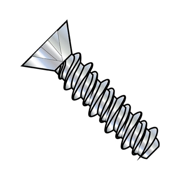 Self-Drilling Screw, #10-16 x 1-1/2 in, Zinc Plated Steel Flat Head Phillips Drive, 3000 PK
