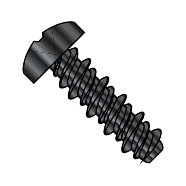 Self-Drilling Screw, #12-16 x 1/2 in, Black Zinc Plated Steel Pan Head Phillips Drive, 5000 PK