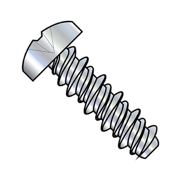 Self-Drilling Screw, #6-19 x 2 in, Zinc Plated Steel Pan Head Phillips Drive, 2500 PK
