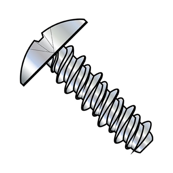 Self-Drilling Screw, #4-24 x 3/8 in, Zinc Plated Steel Truss Head Phillips Drive, 10000 PK