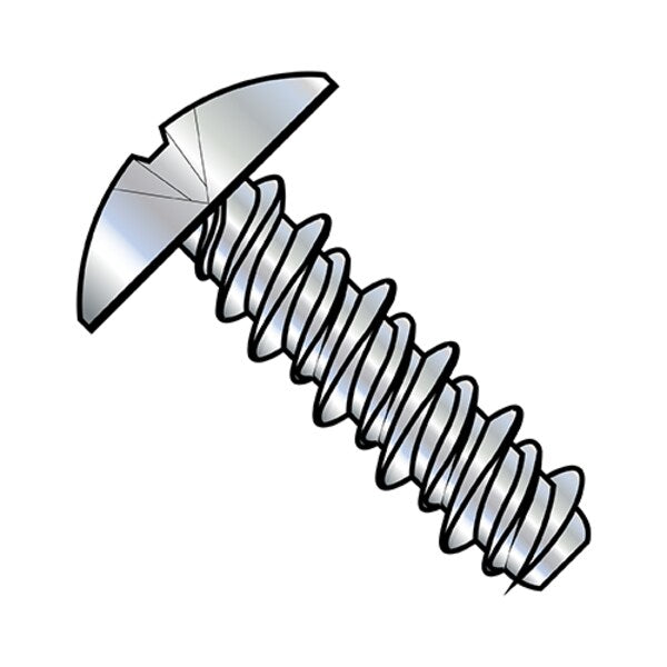 Sheet Metal Screw, #10-16 x 1/2 in, Zinc Plated Steel Truss Head Phillips Drive, 8000 PK