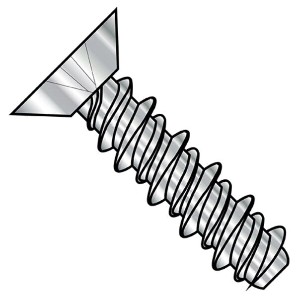Sheet Metal Screw, #4-24 x 1/4 in, Stainless Steel Flat Head Phillips Drive, 5000 PK