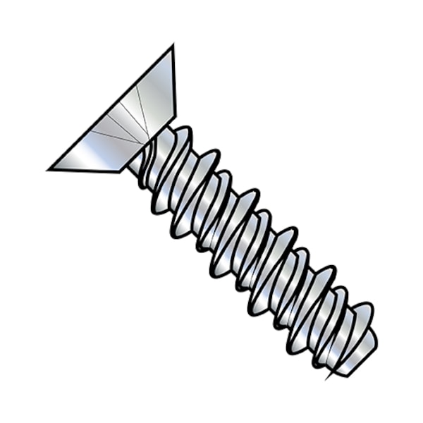Self-Drilling Screw, #8-18 x 1/2 in, Zinc Plated Steel Flat Head Phillips Drive, 10000 PK