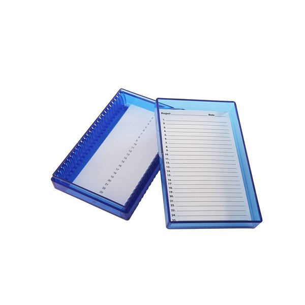 Microscope Slide Box, Poly, 25-Place, Blue