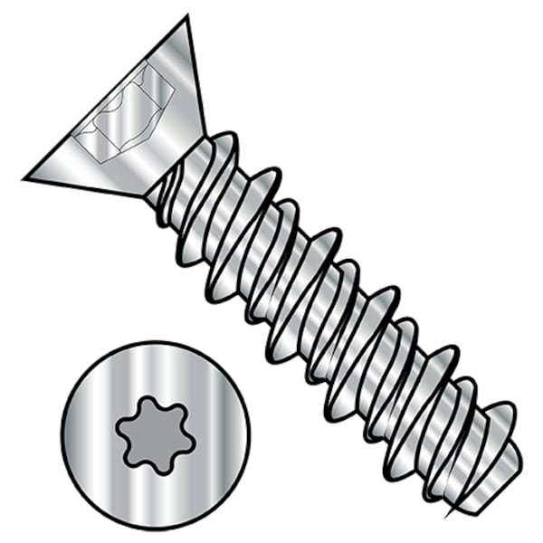 Self-Drilling Screw, #6-19 x 3/4 in, 18-8 Stainless Steel Flat Head Torx Drive, 5000 PK